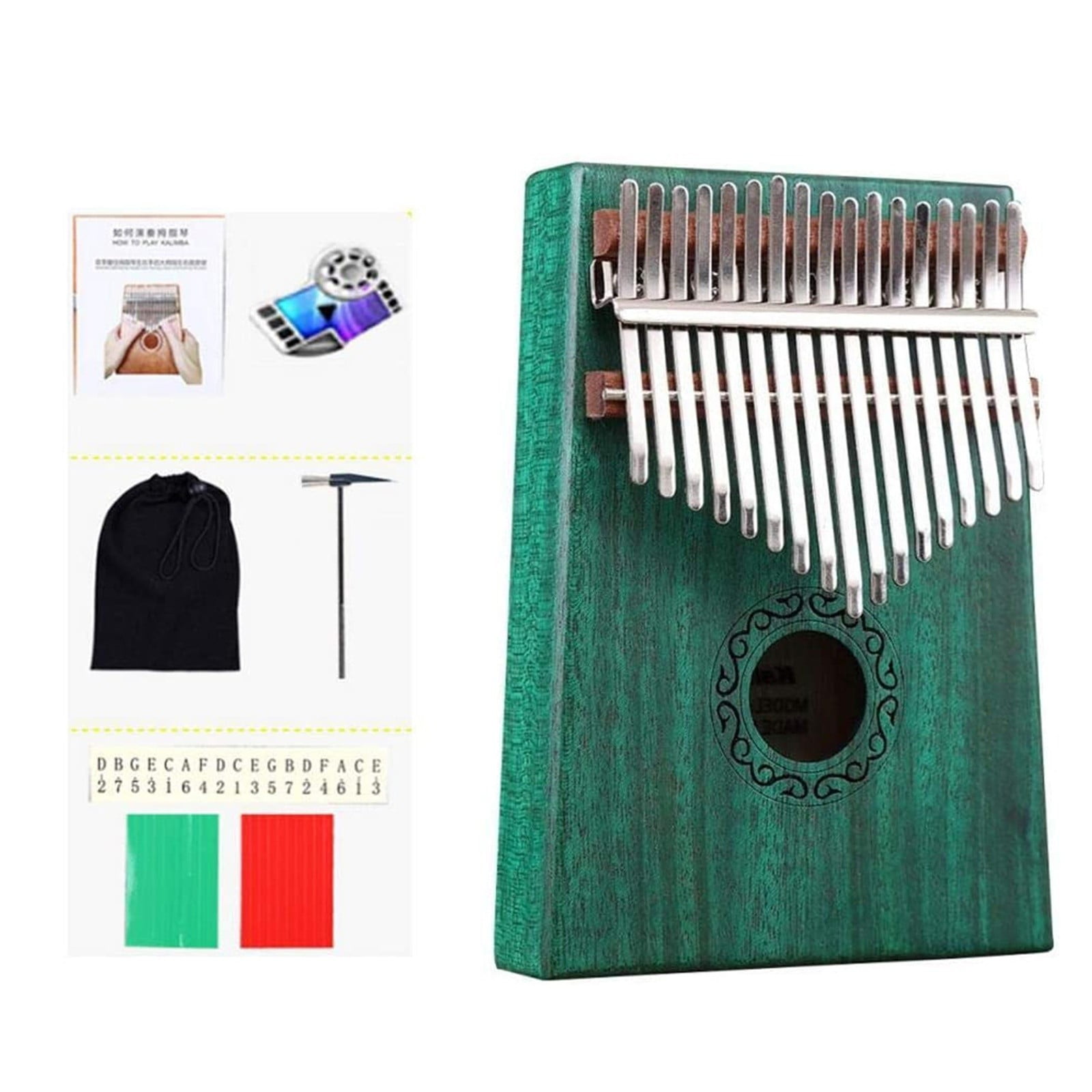 EQWLJWE Thumb Piano Kalimba 17 Key Musical Instruments with Kalimba