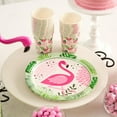 thumbnail image 3 of Royal Bluebonnet Flamingo Paper Plates - AFN1Set of 24-9 7 inch Plates, Napkins, Cups Party Supplies, Sturdy 400 GSM Weighted Pink Flamingo Birthday Decorations for Hawaiian Luau Party Supplies, 3 of 3