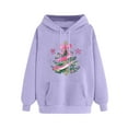 thumbnail image 4 of Craaazy Christmas Hoodies for Women Christmas Print Long Sleeve Tops Loose Pocket Pullover Womens Shirts Fashion Clothing Gifts, 4 of 4