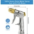 thumbnail image 2 of Garden Hose Nozzle, 100% Heavy Duty Metal Spray Gun with Full Brass Nozzle - High Pressure 4 Spraying Modes for Hand Watering Plants and Lawn (4 Spray Patterns), 2 of 6
