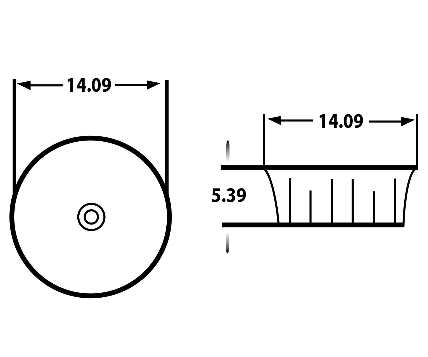 American Imaginations 14.09-in. W Above Counter Black Bathroom Vessel Sink For Wall Mount Wall Mount Drilling AI-28515
