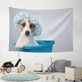 thumbnail image 6 of Easygdp Terrier Takes A Bath With Shower Cap Tapestry Wall Hanging, Wall Tapestries for Bedroom Aesthetic Living Room Office Decor 60x40in, 6 of 8