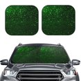 thumbnail image 2 of Zufioo Green Sparkling Print Folding Car Windshield Sun Visor, Anti-ultraviolet Sun Visor, Suitable for Trucks, Vans Car Accessories-Large, 2 of 6