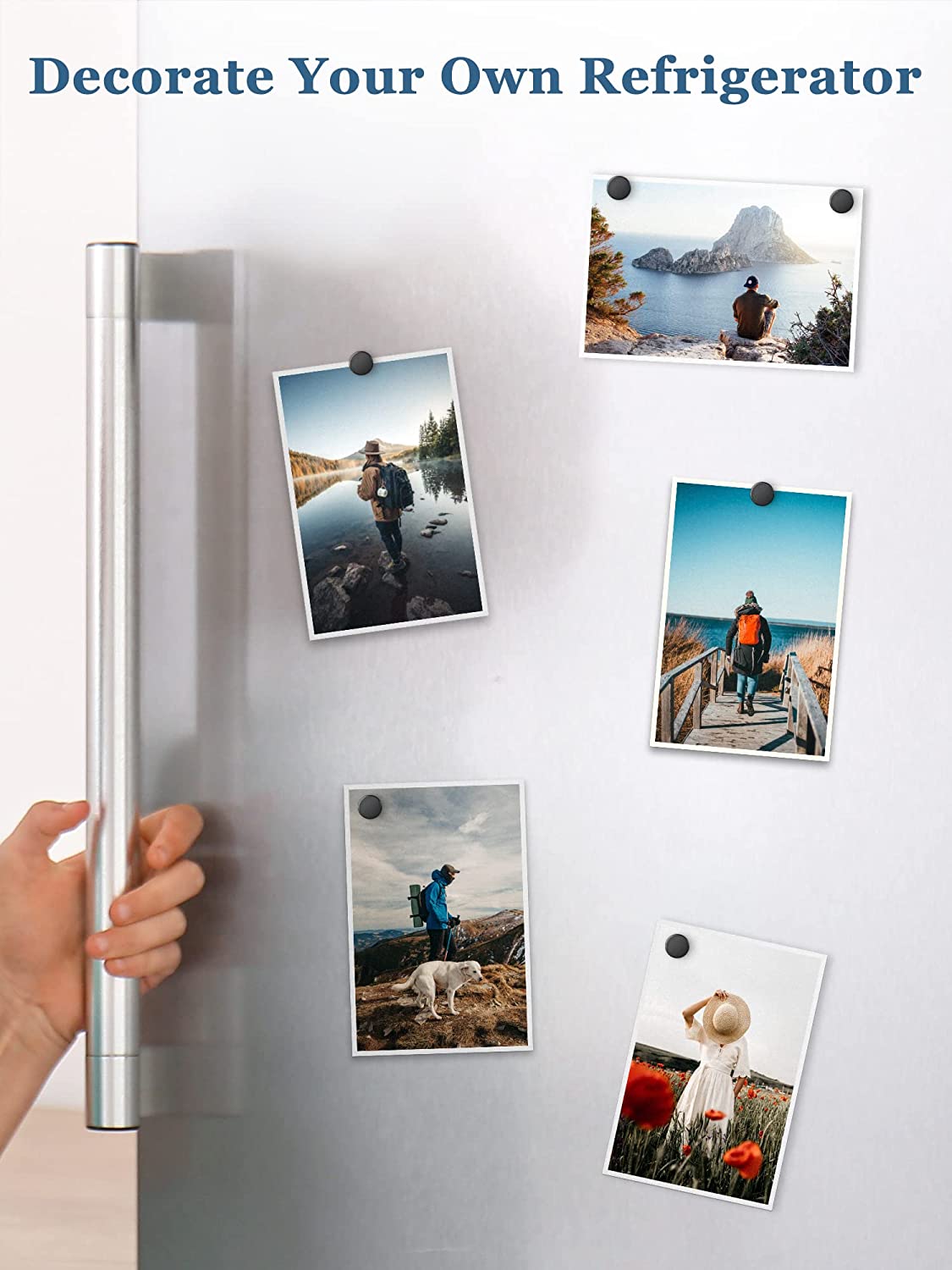45 Pcs , Small Round Fridge Magnets, Multi-Use Premium Neodymium Office Magnets for Fridge, Whiteboard, Billboard in Home, Kitchen, Office and School (Black)