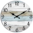 thumbnail image 1 of Reloj de pared silencioso que no hace tictac, funciona con pilas, reloj rústico costero decorativo para baño, cocina, dormitorio, sala de estar (10 pulgadas), 1 of 5