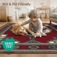 thumbnail image 4 of ODIKA 5'x7' Washable Area Rug Bathroom Ornamental Way Border Symmetrical Distressed Stairs for Guest Room, Lounge, Apartment, Non-Slip Low Profile, Stain Resistant, 4 of 7