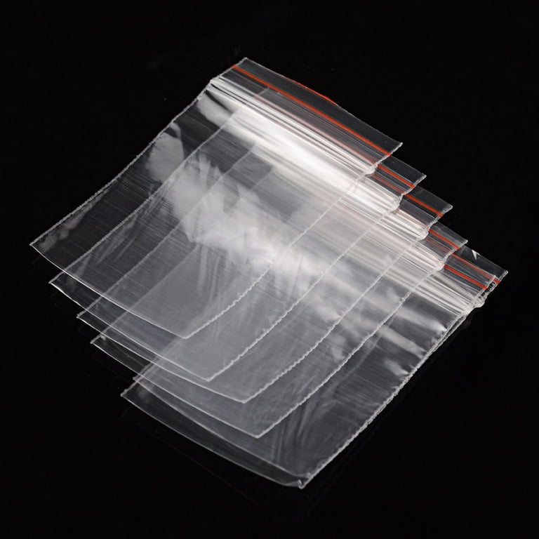 250pcs Wholesale Zipper Bags Rectangle Clear 6cm X 4cm Unilateral Thick  .06mm Zipper Tiny Small Jewelry Supply Resealable Plastic 