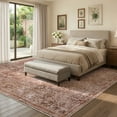 thumbnail image 2 of Lahome Heavy-Duty Washable Rug 8x10 Terracotta - Vintage Farmhouse Carpet for Living Room, Dining Room, Classroom, Guest Bedroom and Office, Stain Proof Non-Slip Rug, 2 of 10