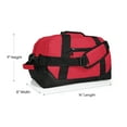 thumbnail image 5 of DALIX 14" Small Duffel Bag Gym Duffle Two Tone in Red with Shoulder Strap, 5 of 6