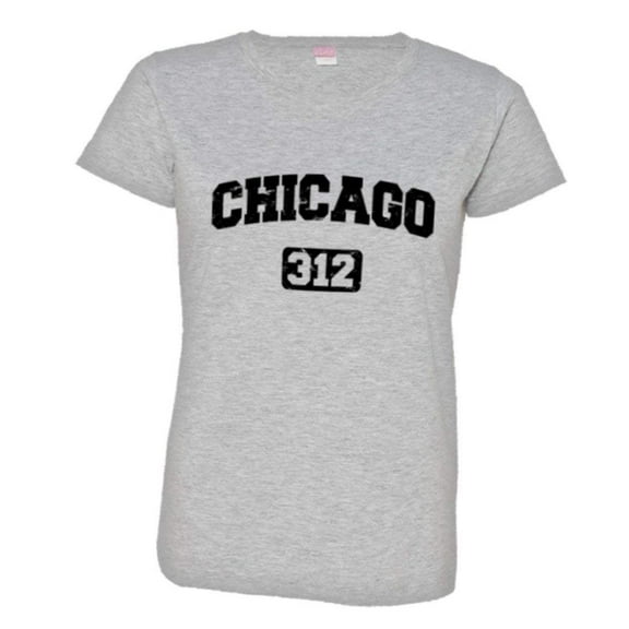 PleaseMeTees™ Womens Chicago 312 Area Code Distressed HQ Tee