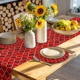 thumbnail image 4 of Red Geometric Round 13 Inch Placemats Set of 8, Modern Morocco Abstract Art HeatResistant Non Slip Place Mats for Dining Table, Wipeable Braided Kitchen Table Mats for Housewarming, 4 of 9
