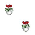 thumbnail image 1 of Kearding Regalo de cumpleaños de la decoración de la rosa artificial de la flor de cristal romántica del hogar Rojo 2Conjunto, 1 of 6