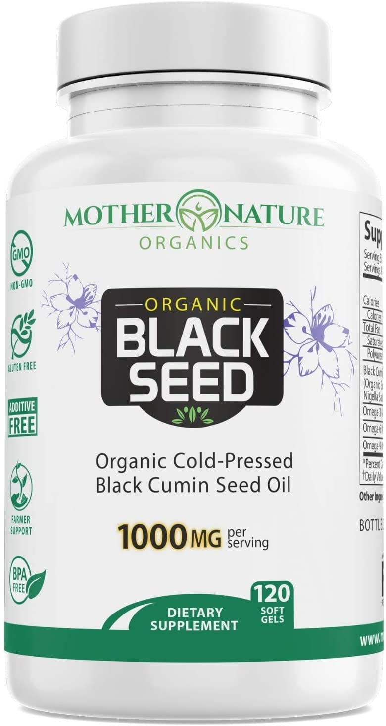 Mother Nature Organics, Black Seed Oil Capsules, 1000mg, 120ct