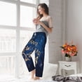 thumbnail image 4 of Uemuo Beautiful New Year 2024 Pattern Women's Wide Leg Palazzo Lounge Pants with Pockets Light Weight Loose Comfy Casual Pajama Pants-Small, 4 of 9