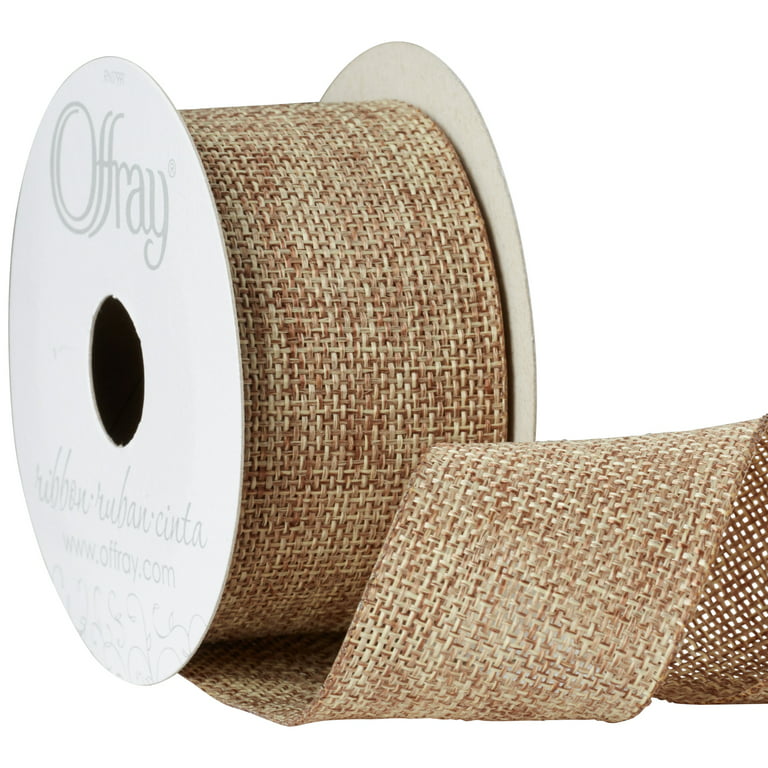 2.5 Taupe Burlap Wired Ribbon on a 10 Yard Roll - Kelea's Florals