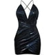 thumbnail image 5 of Vestido de fiesta para mujer, minivestido sexy con escote en V, camisola brillante, vestido de noche, vestido de cóctel, vestido de tubo ajustado sin espalda, vestido de baile para fiesta y, 5 of 5