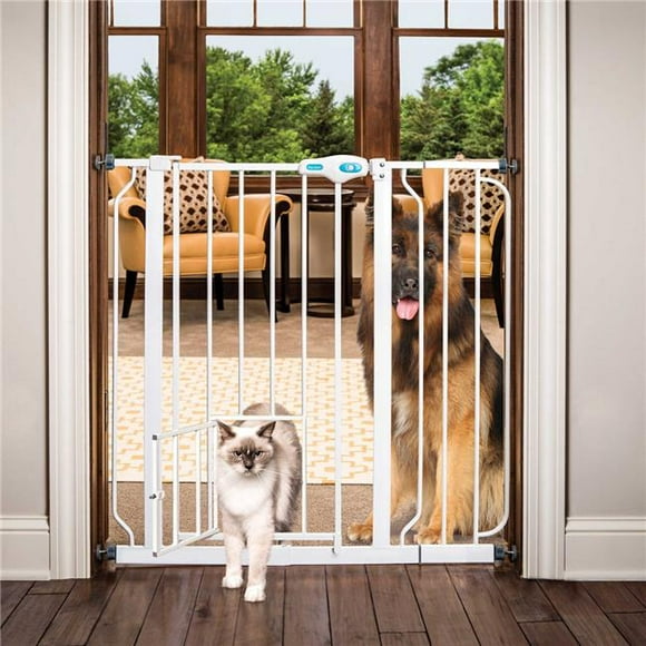 Carlson Pet Products 014242 29-39 x 41 in. Extra Tall Walk-Through Gate with Door&#44; White