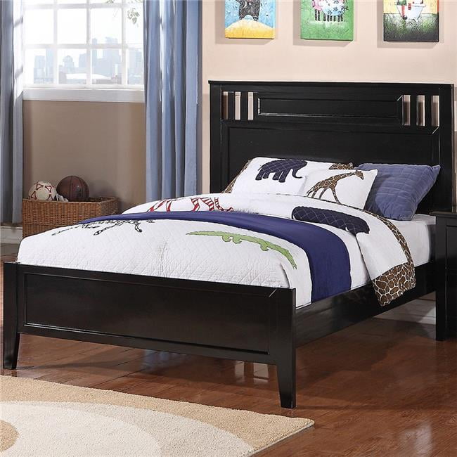 48 x 78 x 56 in. Full Size Wooden Bed Black