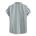 thumbnail image 4 of Playeras Casuales Para Hombre Camisa Informal De Verano A Rayas Estampada De Manga Corta Con Cuello Vuelto, 4 of 5