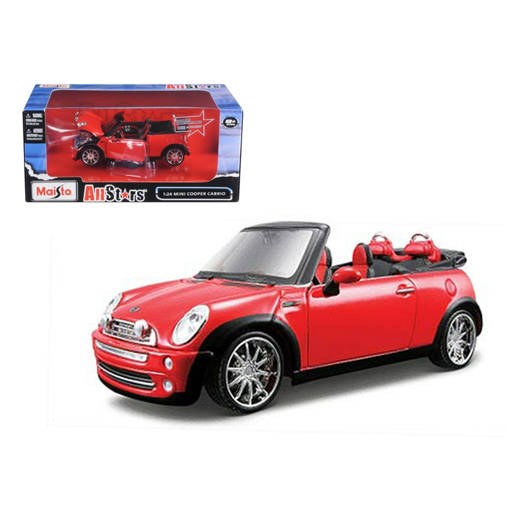 Maisto 1:24 Scale Red Mini Cooper Convertible Diecast Car - Walmart.com ...