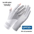 thumbnail image 1 of Guantes de protección solar para mujer, finos, de seda helada, para verano, con protección UV, para montar al aire libre, antideslizantes, con pantalla táctil, 1 of 2