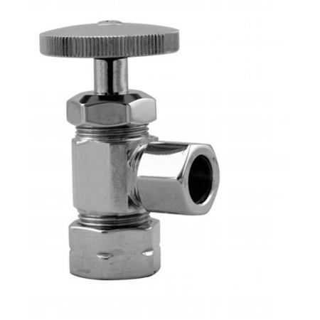 Westbrass D1041-26 .63 OD Inlet Angle Stop with Round Handle - Polished Chrome