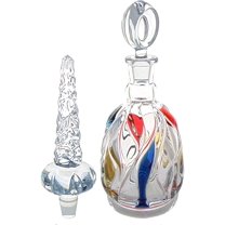 Bohemia Jihlava Decanter, Bamboo Persian Collection, Exclusive Czech Crystal Glassware, Lead-free, comes with Additional Stopper