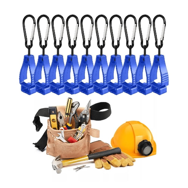12 Pz Glove Grabber Clip Guantes De Trabajo Belt Holder Azul