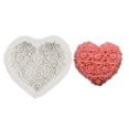 thumbnail image 6 of Heart Shaped Rose Flower Silicone Mould, Fondant Mold for Mother's Day, Wedding Cake Decor, Food Grade Non-Stick Candy & Chocolate Mould, Heart Silicone Mold White 1Pcs, 6 of 7