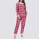 thumbnail image 4 of Conjunto de top y pantalones de poliéster con bolsillos largos y estampado de cuello redondo informal para mujer, 4 of 6