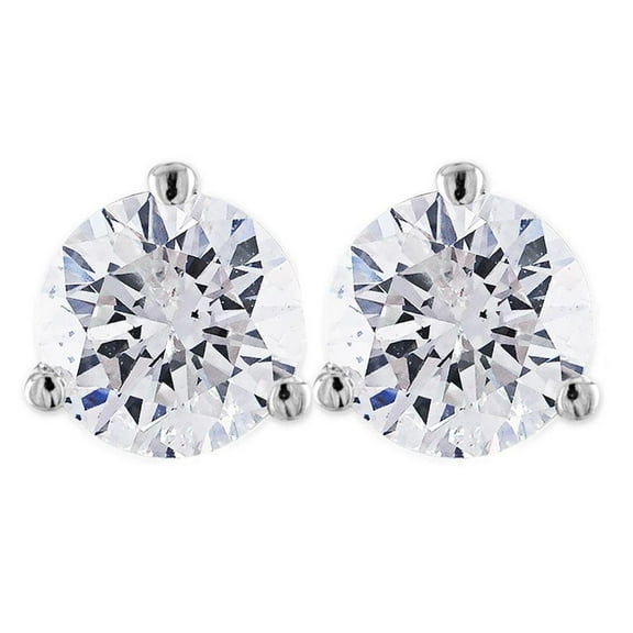 Pompeii 2 ct Round Solitaire Diamond Martini Studs 14k White Gold With Screw Backs
