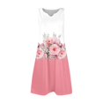 thumbnail image 5 of UDAUDU Casual Summer Dresses for Women 2026 V-Neck Sundresses Sleeveless Loose Sleep Dress Beach Tank Dress Vacation Floral Dresses Pink 3XL, 5 of 7