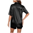 thumbnail image 3 of yillto Womens Silky Satin Pajamas Set Soft Short Sleeve 2piece Pjs Button down Sleepwear Loungewear Shorts Set, 3 of 7