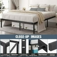 thumbnail image 5 of Queen Size Metal Platform Bed Frame, Heavy Duty Mattress Foundation with Steel Slats Support,16.8"Storage Space Metal Bed Frame, 5 of 8