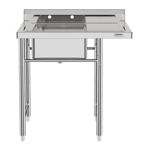 Aoile Utility Sink, 36" Stainless Steel Kitchen Sink for Restaurant Laundry Room Bathroom Garage Garden, Silver