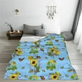 thumbnail image 5 of Salouo Sunflowers And Bees Print Bed Blankets,Flannel Blanket Comfortable Air Conditioning Blanket Lightweight Blanket for Sofa Bed Travel & Couch -80"x60", 5 of 8