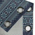 thumbnail image 4 of Ambesonne Nordic Grommet Curtain, Herringbone Snowflake, 50" x 72", Turquoise and Dark Blue, 4 of 6