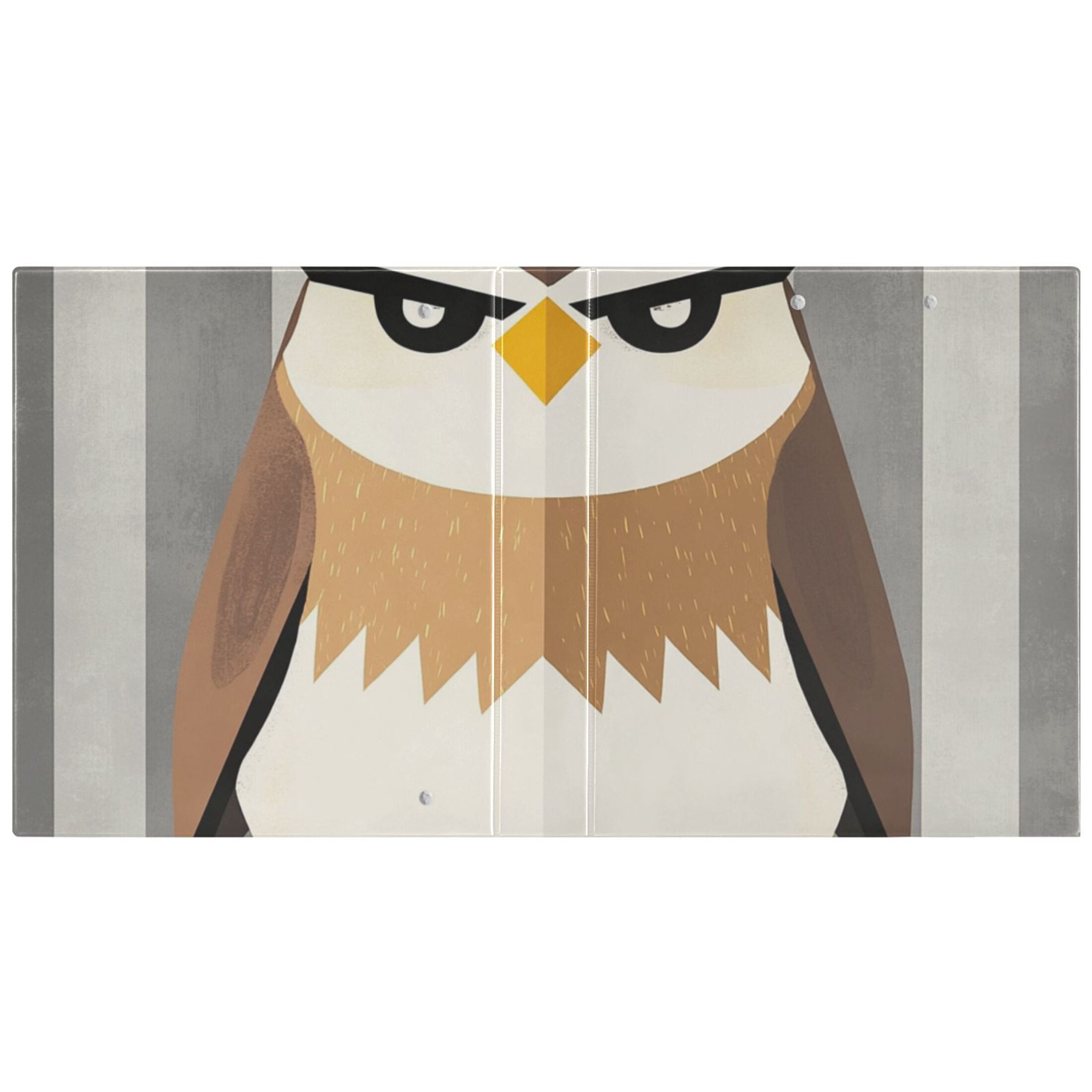 Cartoon Bird in Stripe 3 Ring Binders 1.5 inch Hardcover File Folders with Interior Pockets A4 Size Organizer for School Office Hospital
