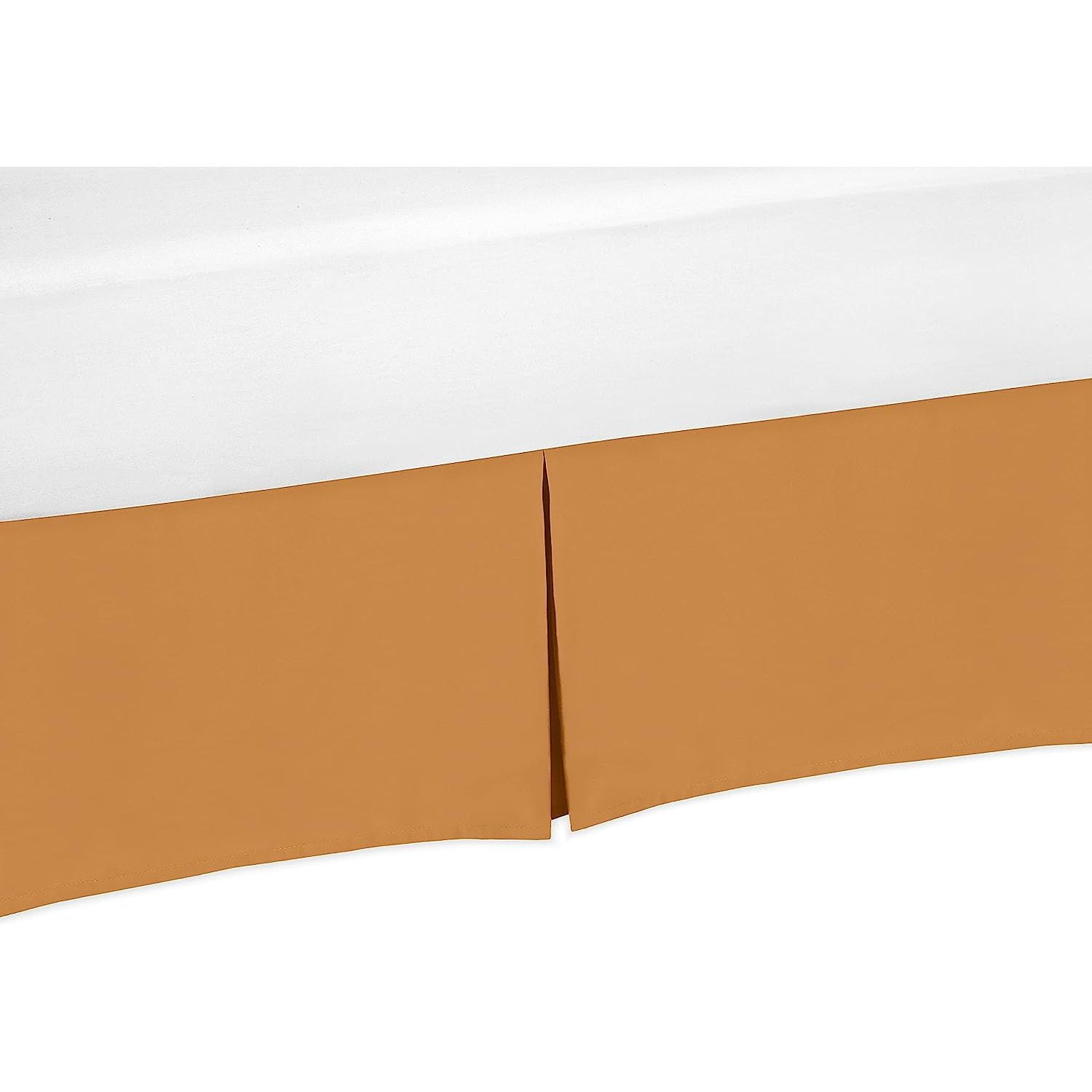 CYQUIO Solid Pumpkin Orange Queen Bed Skirt Dust Ruffle Pumpkin Rust