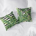 thumbnail image 6 of Tropical Green Leaves Throw Pillow Covers 18x18 Set of 2 Summer Palm Tree Pillow Cases Geometric Black and White Square Decorative Pillow Covers Modern Home Decor for Sofa Bed, 6 of 7