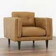 thumbnail image 3 of Tessa Luxury Modern Full Grain Italian Leather Cognac Tan Accent Armchair, 3 of 9