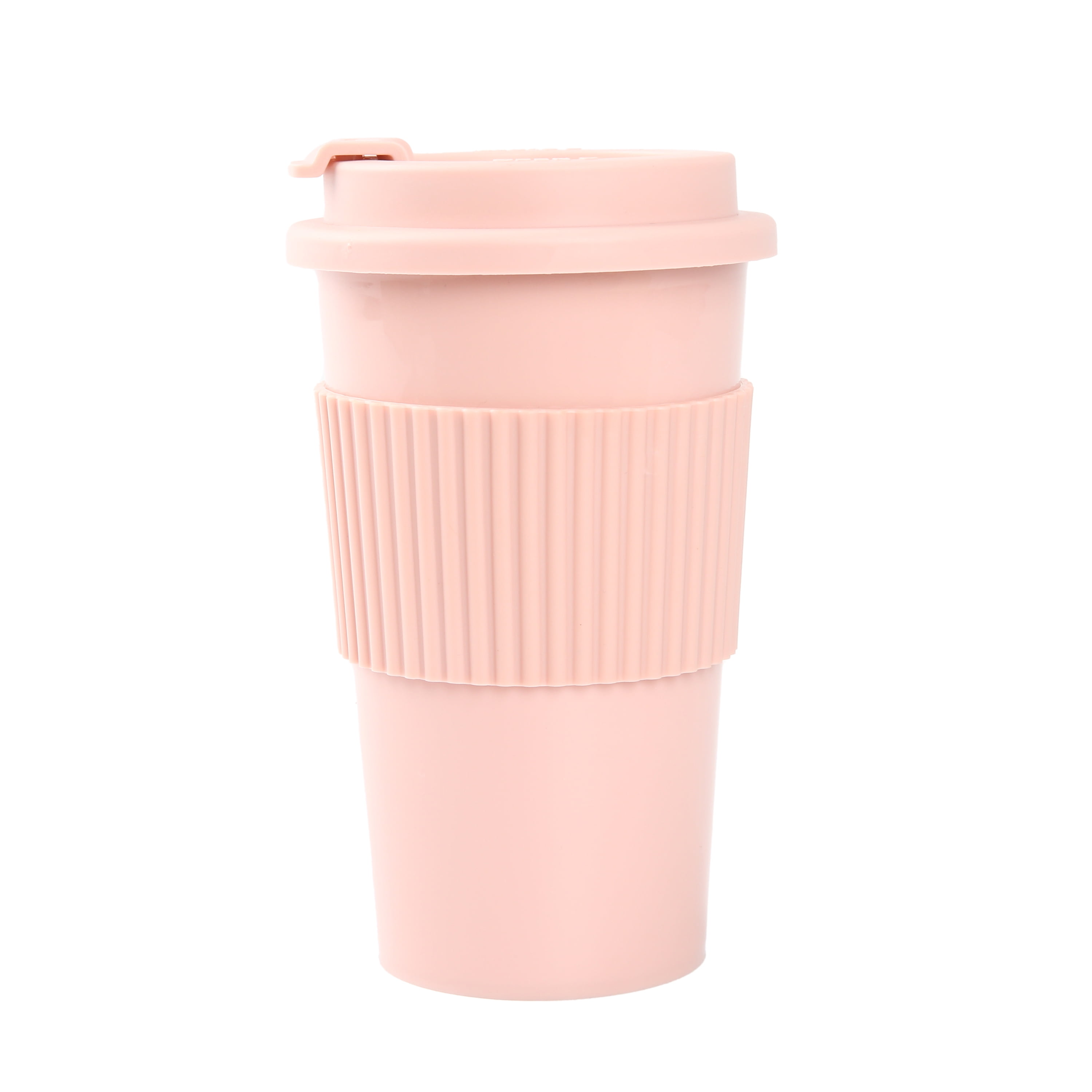 Mainstays 18oz Pink Plastic Coffee Tumbler with Screw-Top Lid