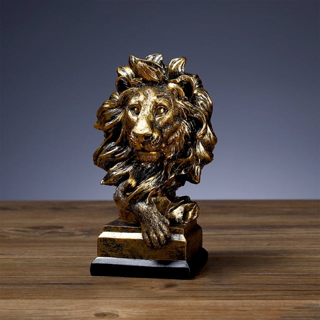 Resin Ornament Lions Unique Shape Personalized Ornament Resin Crafts Bookcase Desktop Ornament Suitable For Bedroom Study And Desk