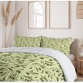 thumbnail image 6 of Ambesonne Botanical Duvet Cover Set, Engraved Style Olive Leaf, 2-Calking, Pastel Green Army Green, 6 of 7