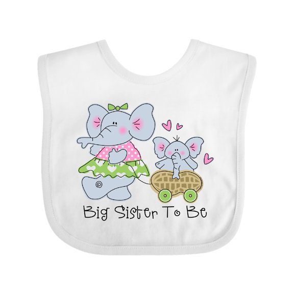 Inktastic Elephant Future Big Sister Girls Baby Bib