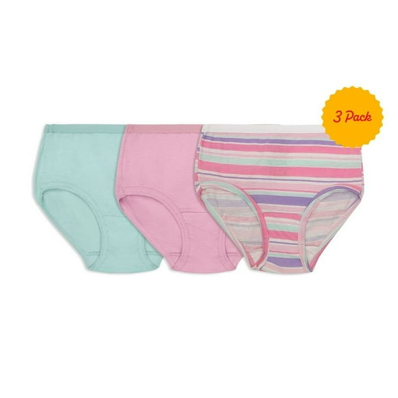 Pantaleta Fruit of the Loom para Niña, Algodón Premium Multicolor 3 Piezas Talla 4