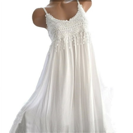 50% off Clear! Babydoll Dress Womens Womens Sleeveless Dress Lace Crochet V Neck Cami Dress Spaghetti Strap Flowy Peplum Sundresses
