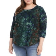 Karen Kane Plus Size Tie Dye Burnout Top