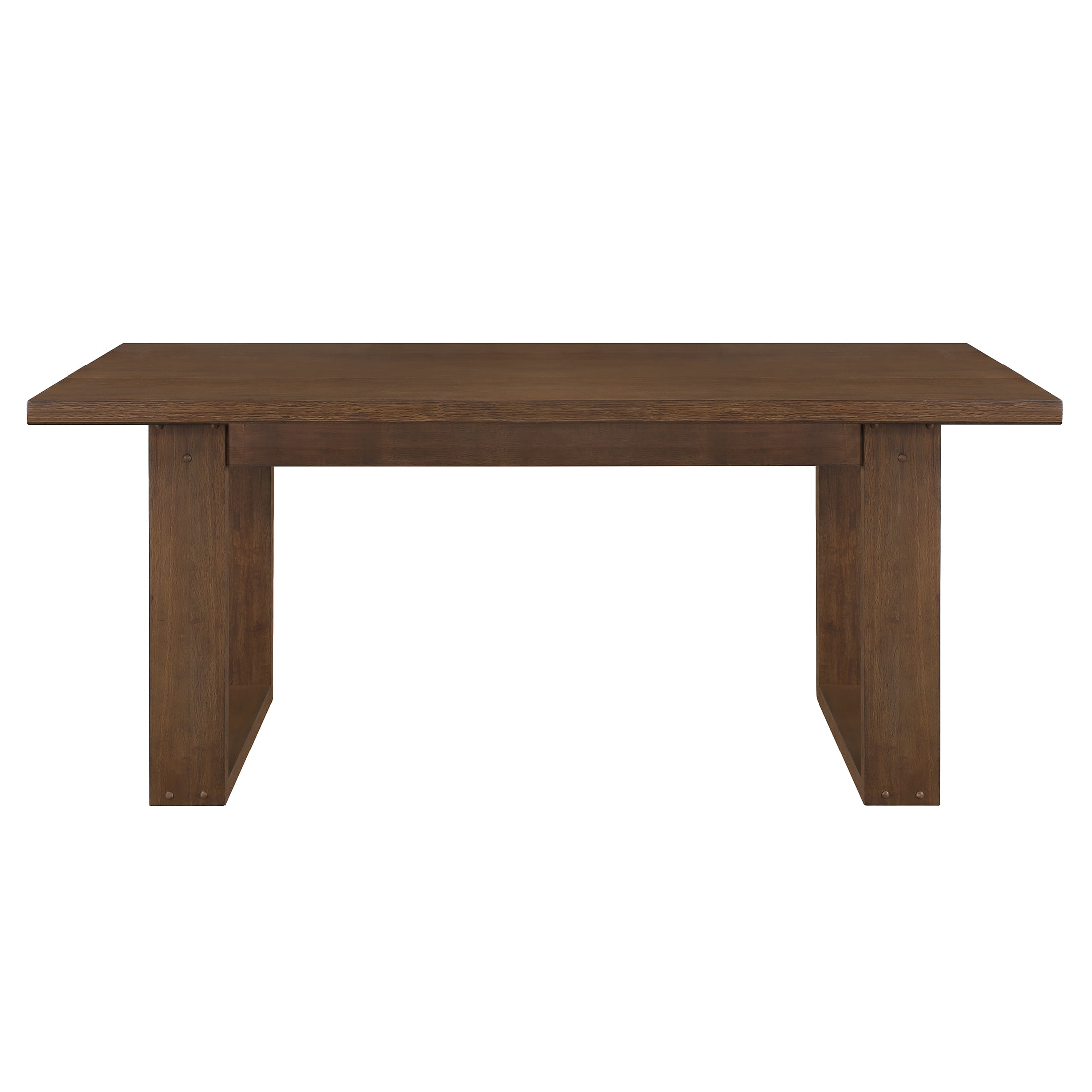 Better Homes & Gardens Ezra Collection Rectangular Double Pedestal Dining Table, 70 in, Walnut