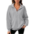 thumbnail image 2 of Diufon Collar Sweatshirt for Women Casual Long Sleeve Button Neck Pullover Tops Fall Fashion Clothes with Pockets, 2 of 9